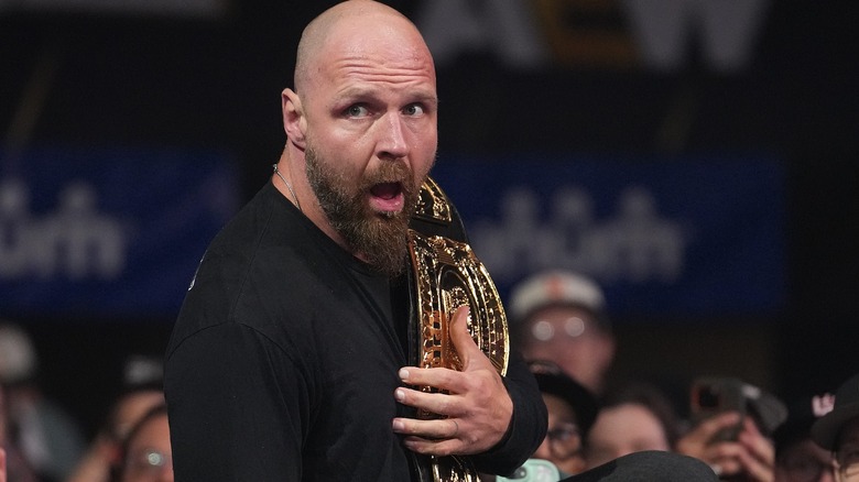 Jon Moxley moving through the audience during an episode of 
