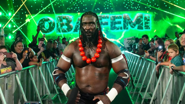 Oba Femi struts down to the ring before a King of the Ring tournament match on "WWE Raw."